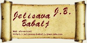 Jelisava Babalj vizit kartica